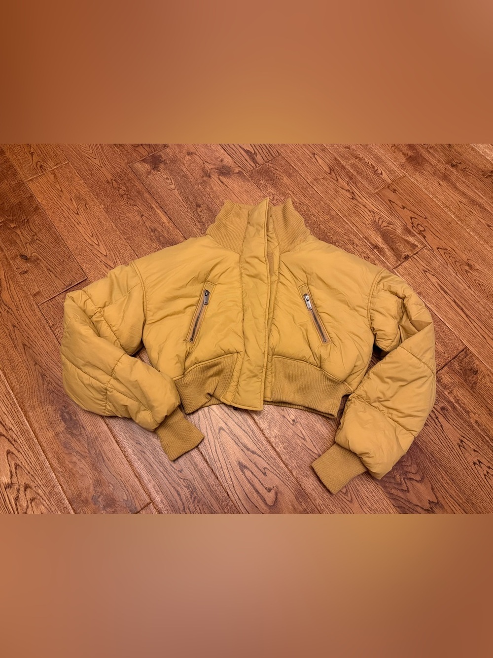 FP Movement by Free People Cropped Mustard Puffer Jacket - Picture 4 of 9